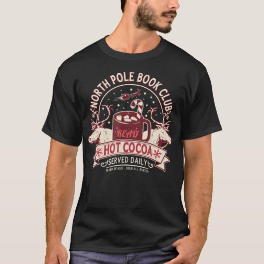 ノースポールブッククラブホットココアトインデア図書館員 Tシャツ (正面)