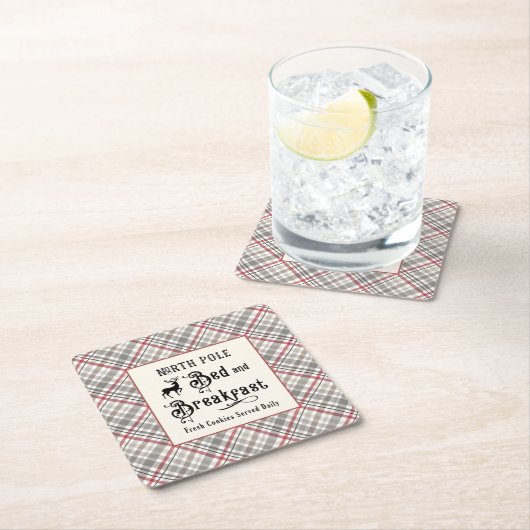 ノースポールベッド&ブレックファーストファームハウスクリスマス スクエアペーパーコースター (インサイチュ)