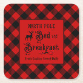 ノースポールベッド&ブレックファーストファームハウスクリスマス スクエアペーパーコースター (正面)