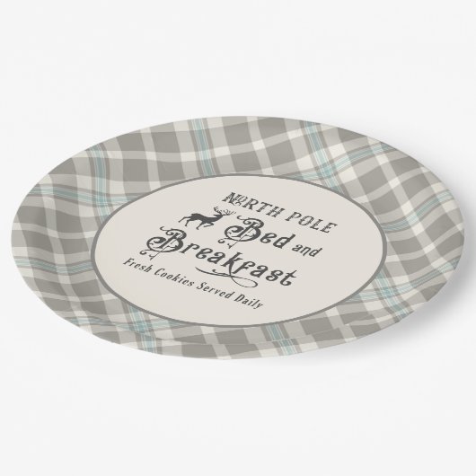 ノースポールベッド&ブレックファーストファームハウスクリスマス ペーパープレート (アングル)