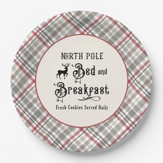 ノースポールベッド&ブレックファーストファームハウスクリスマス ペーパープレート (正面)
