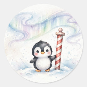 ノースポールペンギンクリスマス ラウンドシール