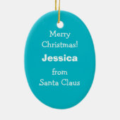 ノースポールペンギン雪だるまキッズクリスマス セラミックオーナメント (裏面)