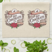 ノースポールホットチョコレートヴィンテージホリデークリスマス キッチンタオル (折り畳み)