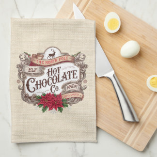 ノースポールホットチョコレートヴィンテージホリデークリスマス キッチンタオル