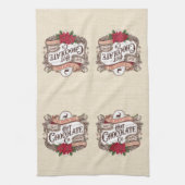 ノースポールホットチョコレートヴィンテージホリデークリスマス キッチンタオル (縦)