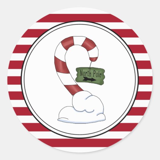 ノースポールホリデー封筒用シールステッカー ラウンドシール (正面)