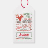 ノースポールポストオフィス名前をカスタムするクリスマス ギフトタグ (正面)
