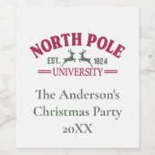 ノースポール大学おもしろいのクリスマス ワインラベル (シングルラベル)