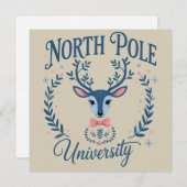ノースポール大学のクリスマス チノワゼリーのトナカイ シーズンカード (正面/裏面)
