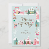 ノースポール小妖精や小人ワークショップサンタクロースピンクビレッジ シーズンカード (正面)