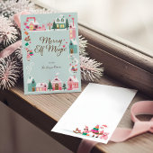 ノースポール小妖精や小人ワークショップサンタクロースピンクビレッジ シーズンカード