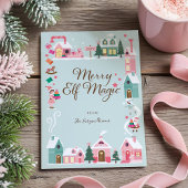 ノースポール小妖精や小人ワークショップサンタクロースピンクビレッジ シーズンカード