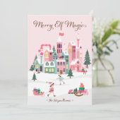 ノースポール小妖精や小人ワークショップサンタクロースピンクビレッジ シーズンカード (スタンド正面)
