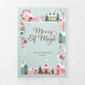 ノースポール小妖精や小人ワークショップサンタピンクビレッジの写真 三つ折りクリスマスカード (カバー)