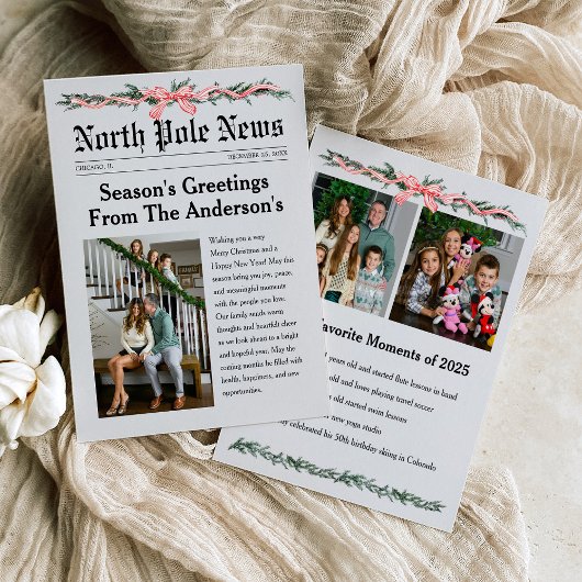 ノースポール新聞クリスマスフォトカード