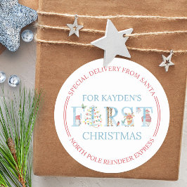 ノースポール特別配送 かわいい初めてのクリスマス ラウンドシール