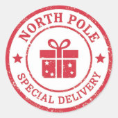 ノースポール特別配送 ヴィンテージクリスマスギフト ラウンドシール (正面)