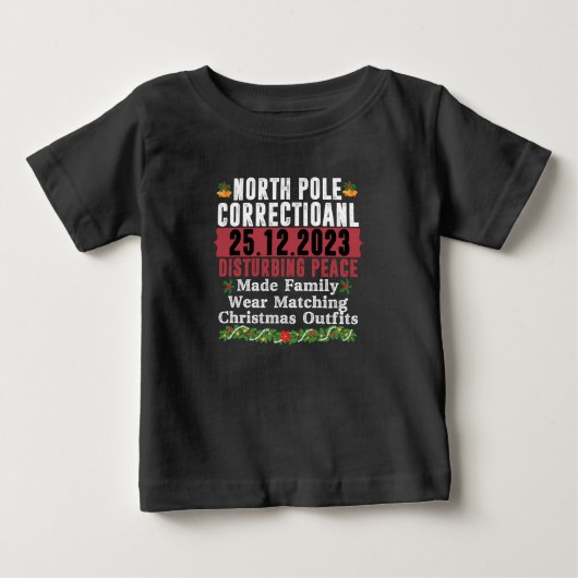 ノースポール矯正  平和を乱す家族 ベビーTシャツ (正面)