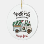 ノースポール クリスマスツリー ファーム いつだってフレッシュ トラック セラミックオーナメント (左)