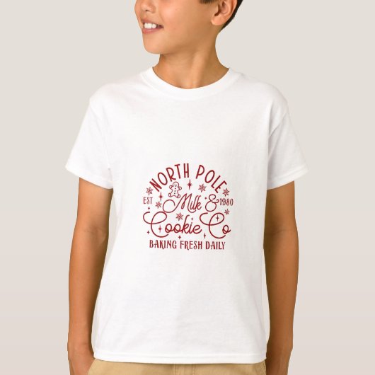 ノースポール ミルクとクッキーは毎日焼き立て Tシャツ (正面)