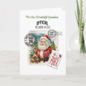 ノースポール ヴィンテージ サンタ 5"×7" 折りたたみ式カード カード (正面)