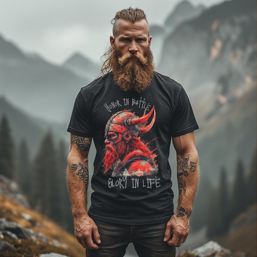ノースマン精神 不屈のバイキング戦士 アート Tシャツ