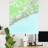 ノースマートルビーチサウスカロライナの地図(1990年) ポスター (ホームオフィス)