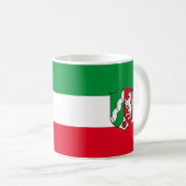 ノースライン州ウェストファリアコーヒーマグ州旗 コーヒーマグカップ (正面右)