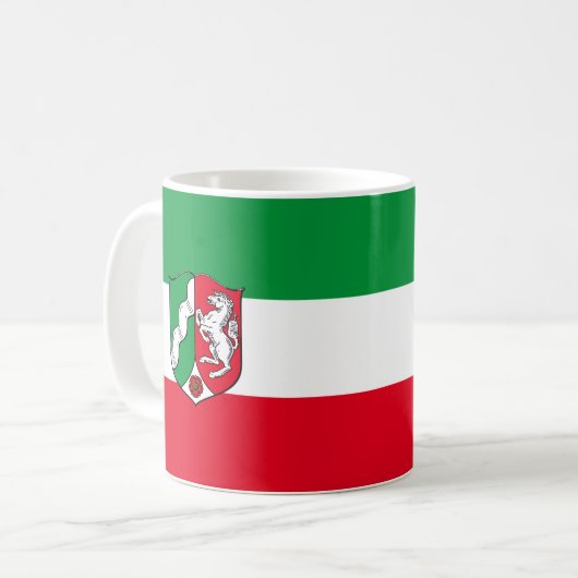 ノースライン州ウェストファリアコーヒーマグ州旗 コーヒーマグカップ (正面左)