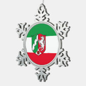 ノースライン州ウェストファリアスノーフレークペーターCh国旗 スノーフレークピューターオーナメント (右)