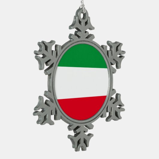 ノースライン州ウェストファリアスノーフレークペーターCh国旗 スノーフレークピューターオーナメント (左)