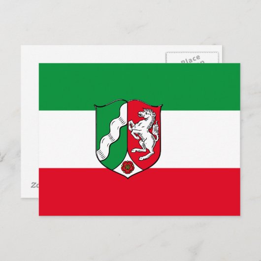 ノースライン州ウェストファリアハガキ国旗 ポストカード (正面/裏面)