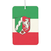 ノースライン州西ファリアピンバックボタン国旗 カーエアーフレッシュナー (正面)