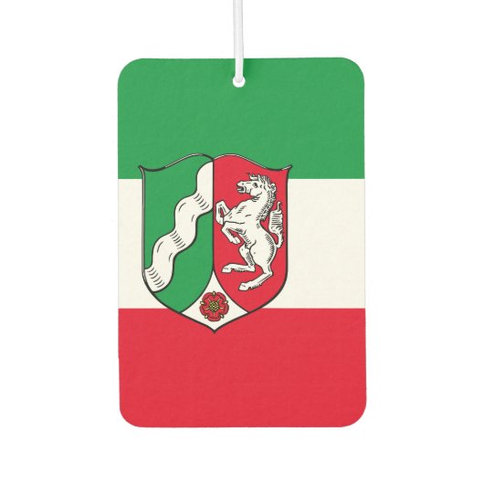 ノースライン州西ファリアピンバックボタン国旗 カーエアーフレッシュナー (正面)