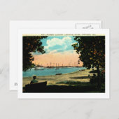 ノースラグーン、リンカーンパーク、シカゴヴィンテージ ポストカード (正面/裏面)