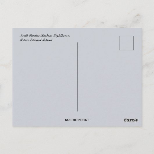 ノースラスティコハーバーライトハウスPEI ポストカード (裏面)