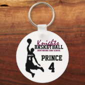 ノースリッジバスケットボールキーチパーソナライズされたェーン キーホルダー (正面)