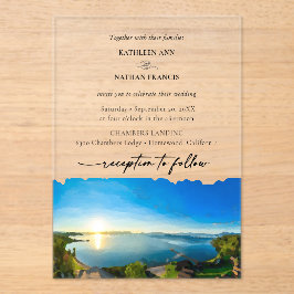 ノースレイクタホデスティネーションウェディング招待状 アクリル招待状