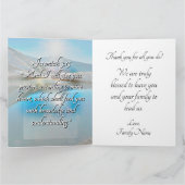 ノースレイクブルーサンライズパスターの感謝 サンキューカード (内部)