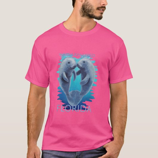 ノース鍵ラルゴフロリダバケーションキュートマナテスシー Tシャツ (正面)