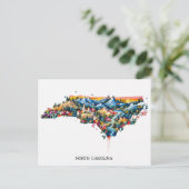 ノース鮮やかカロライナ景観地図アート | コロフ シーズンポストカード (スタンド正面)