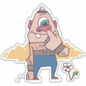 ノーズおもしろいピッカー人車デカールシール シール (正面)