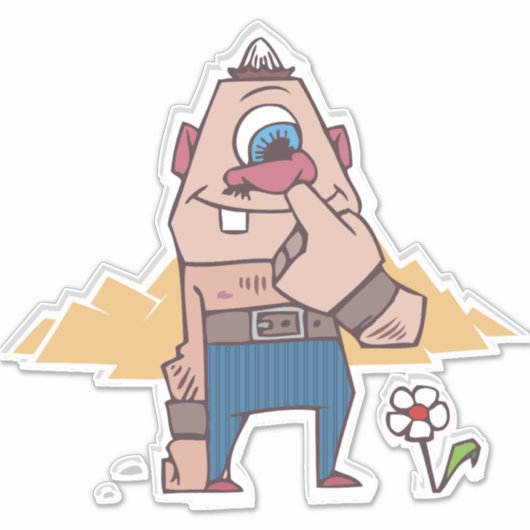 ノーズおもしろいピッカー人車デカールシール シール (正面)