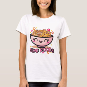 ノーズかわいい麺を送る – かわいい麺ボウル Tシャツ