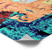 ノーズアートIカラフル抽象芸術アートと犬 ポスター (角)