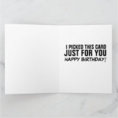 ノーズピッカーかわいい中国の女の子誕生日カード カード (内部)