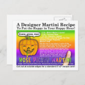 ノーズピッカーハロウィーンマルティーニレシピはがき ポストカード (正面/裏面)