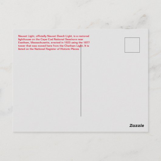 ノーセット・ライト ヴィンテージ ポストカード (裏面)