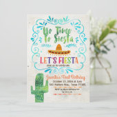 ノータイムトゥシエスタ誕生日招待状ブルー 招待状 (スタンド正面)